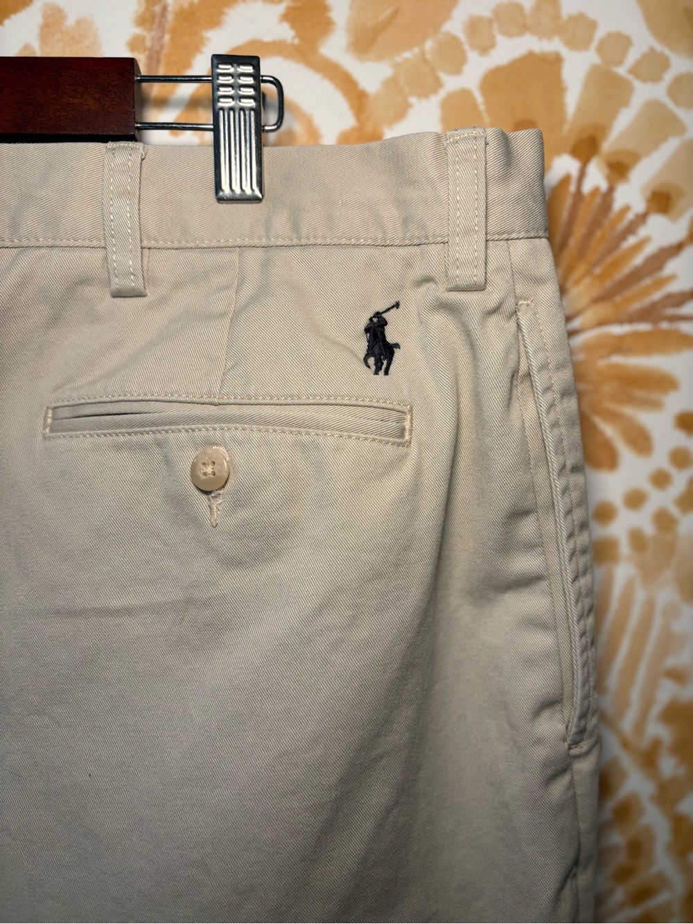 Polo Ralph Lauren Men’s Khaki Chino Pants Beige Classic Straight Leg Preppy - Picture 8 of 9